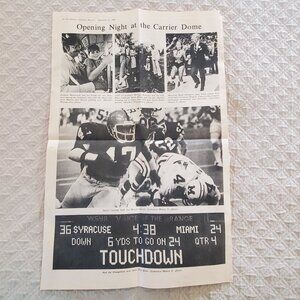 Page 8 Syracuse University Record Opening Night At The Carrier Dome Joe Morris